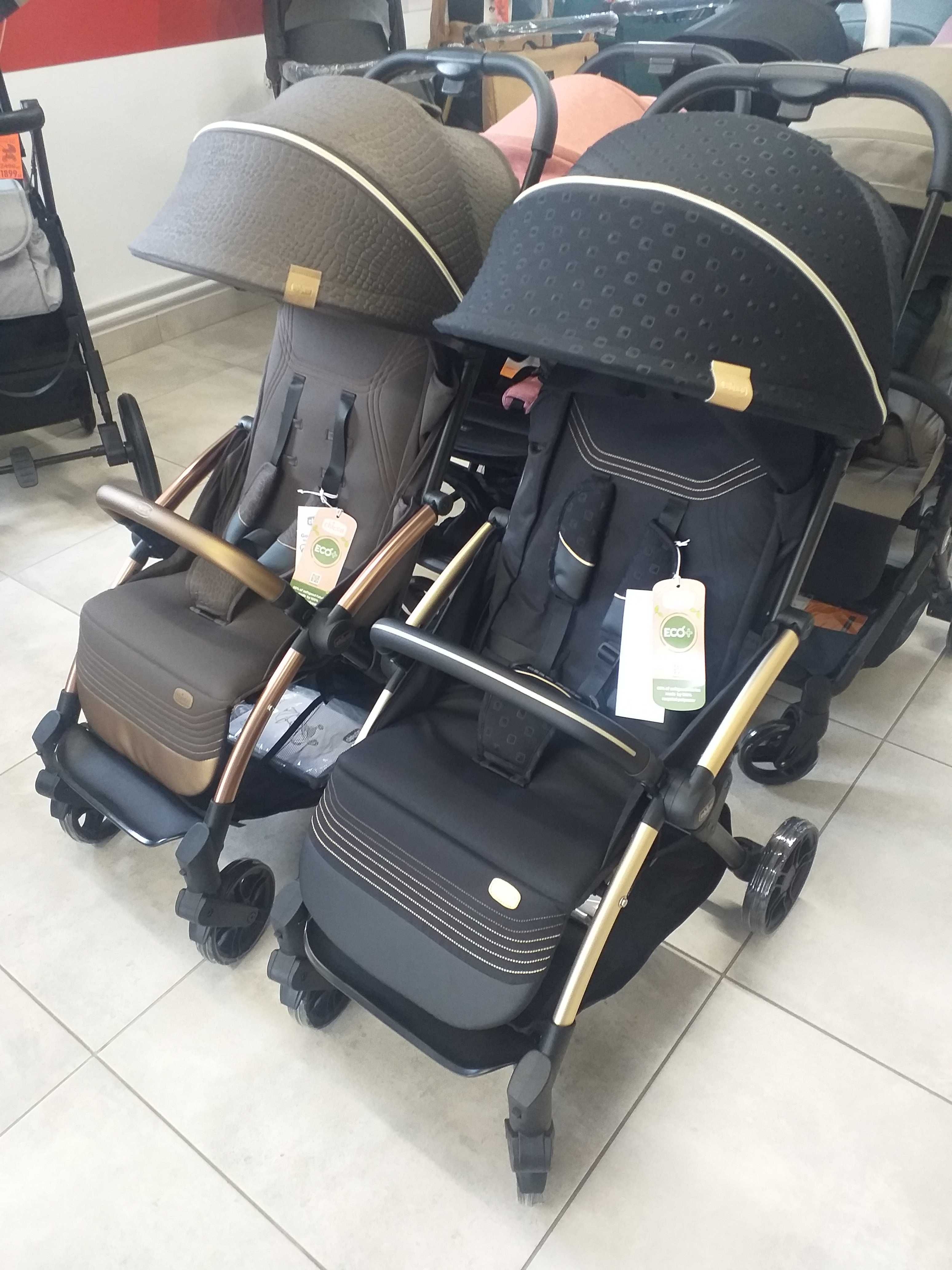 Nowy lekki wózek spacerowy CHICCO GOODY XPLUS Black ReLux Czarno-złoty