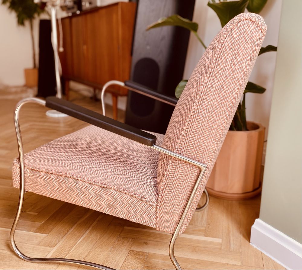 Fotel Zadziele, bauhaus, mid century, vintage design, Mucke Melder.