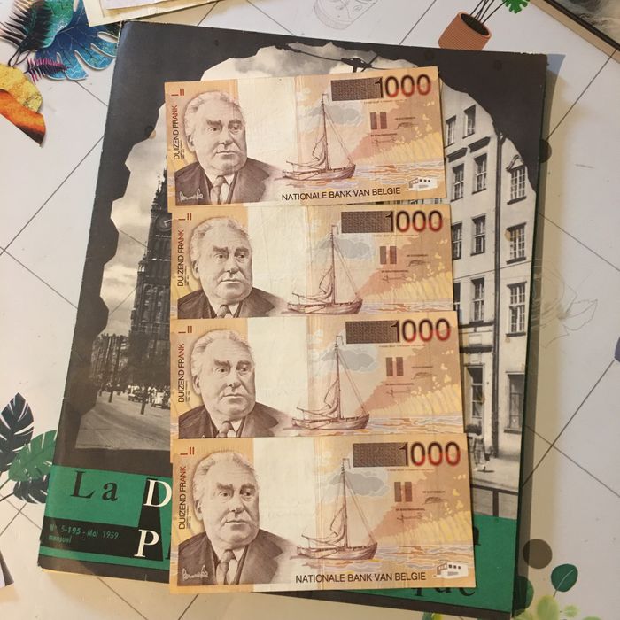 Banknoty franki belgijskie 1000 franków