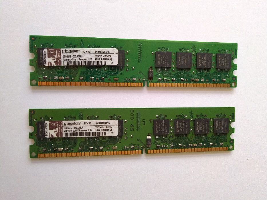 Memórias Kingston KVR 2x1GB DDR2-800 CL5 SDRAM