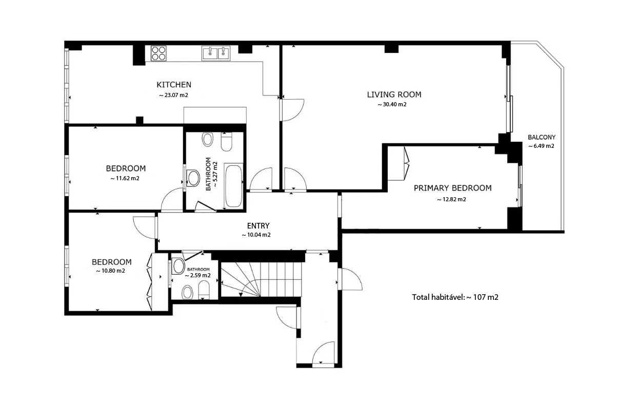 Apt T3, 107m2, centro de Oliveira de Azeméis