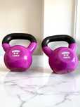 Kettlebell POWERFIT Vinyl Dipping Roxo 10KG
