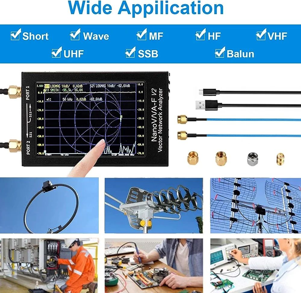 NanoVNA-F V2 Antenna Analyzer, 4.3 Inch NanoVNA V2 Vector Network