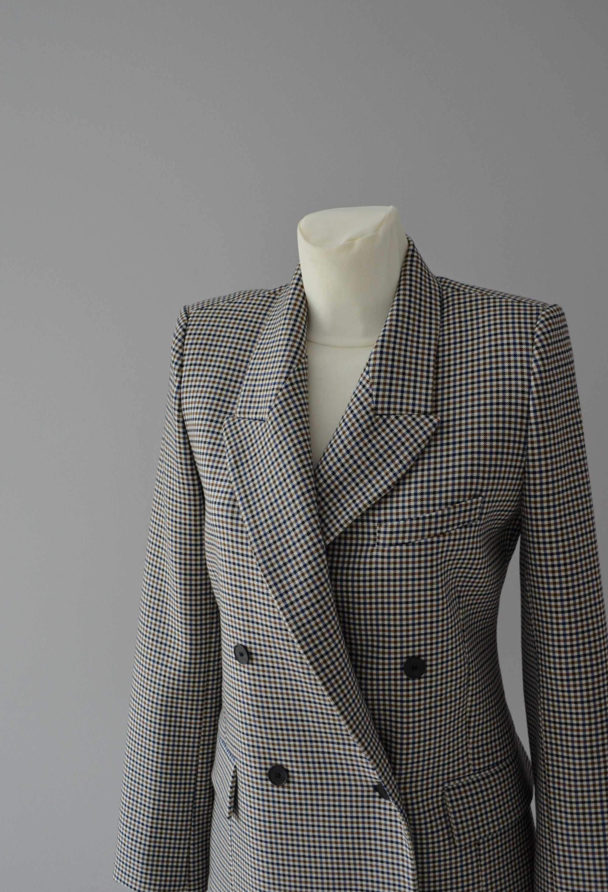 Zara marynarka w kratkę kratka pepitka blezer old money 36 S