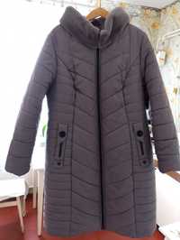Продам удлиненную женскую зимнюю куртку нежно-сиреневого цвета