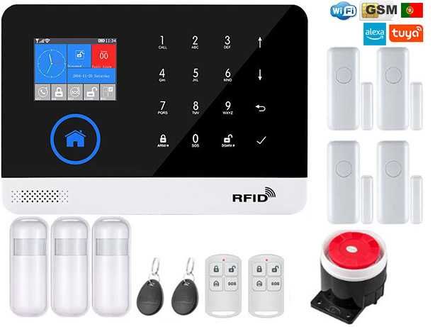 Alarme Tuya Casa sem Fios GSM/WiFi Android/iOS Português (NOVO)
