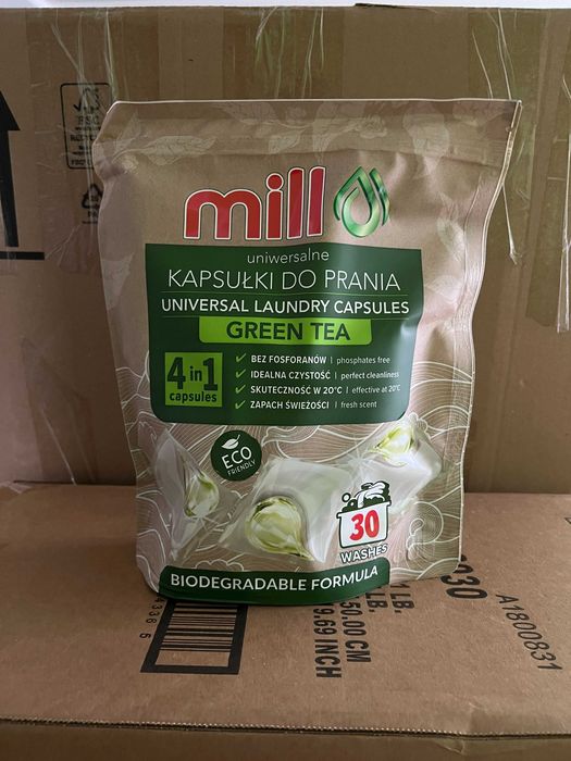 Eco Mill Uniwersalne kapsułki do prania Zielona Herbata 4w1 30szt