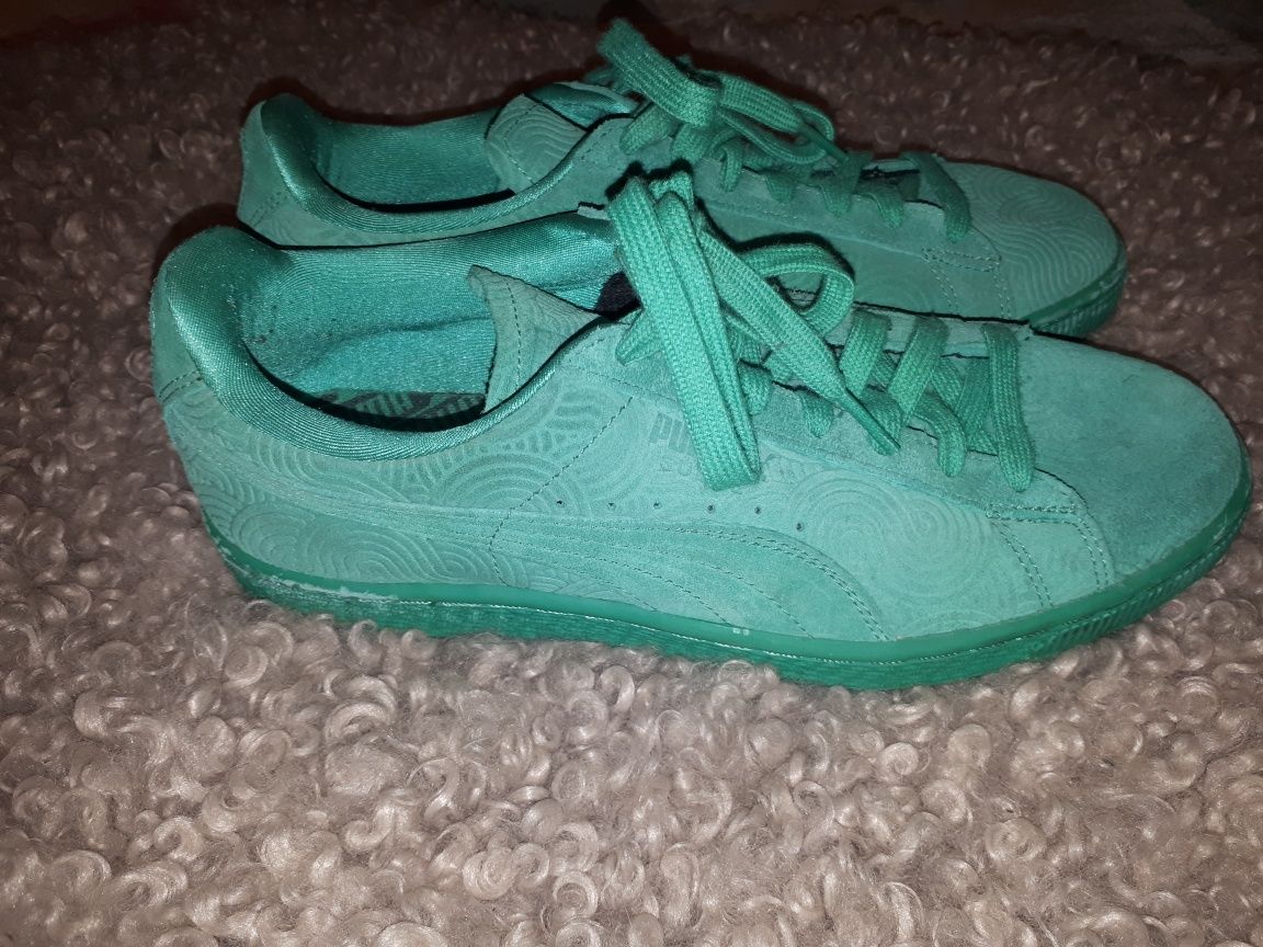 Miętowe buty Puma Suede r40/25,5 cm