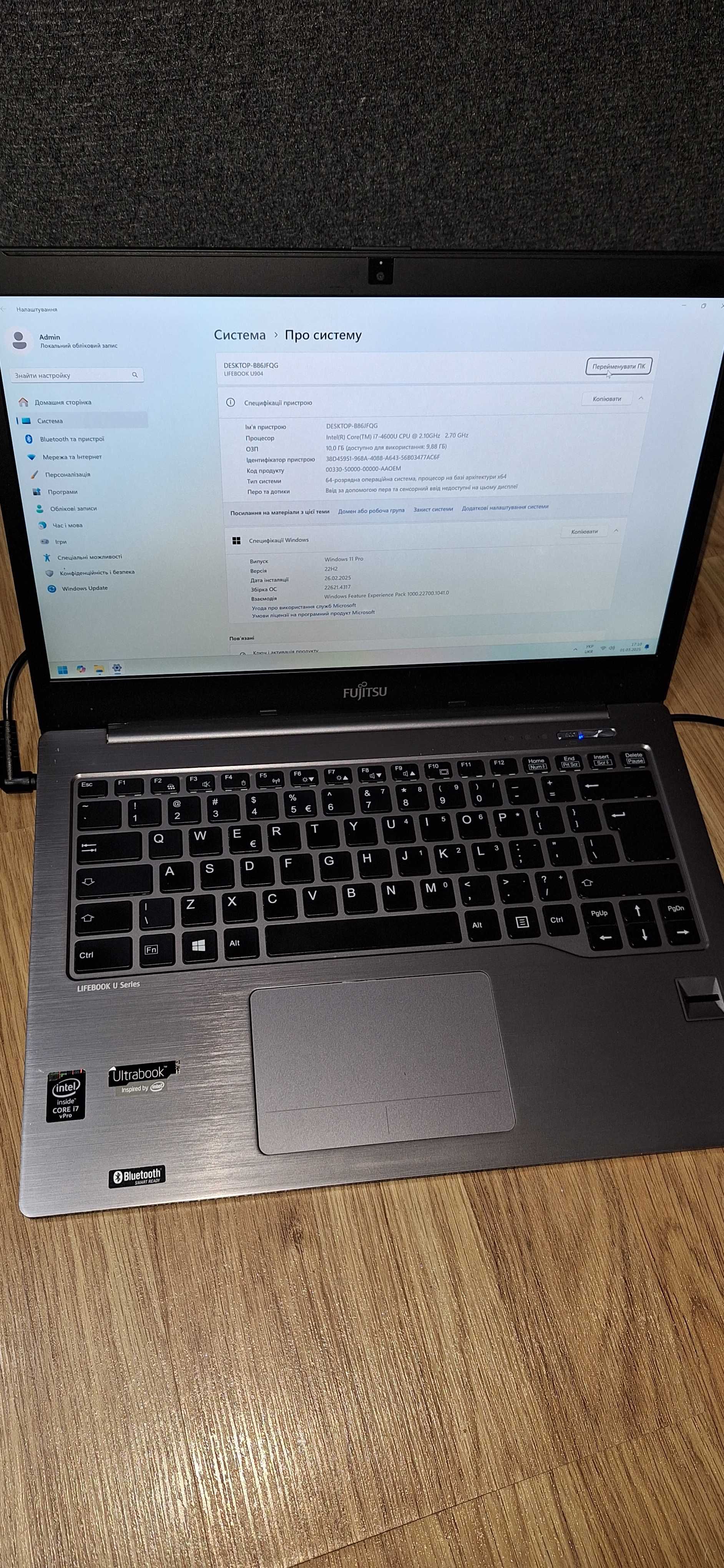 ноутбук Fujitsu U904 I7-4600U