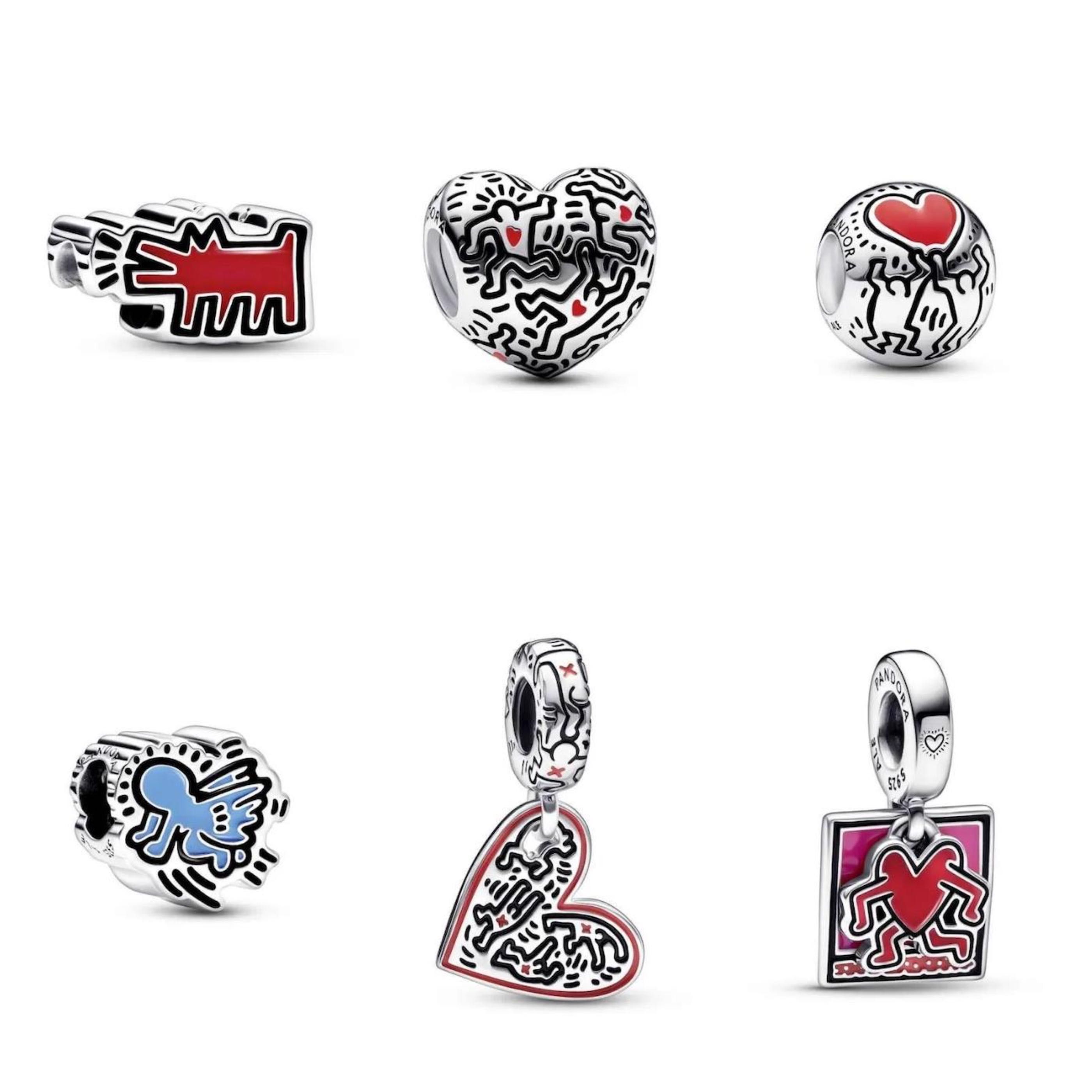 Contas & Pendentes Keith Haring x Pandora em Prata de Lei 925 Nova