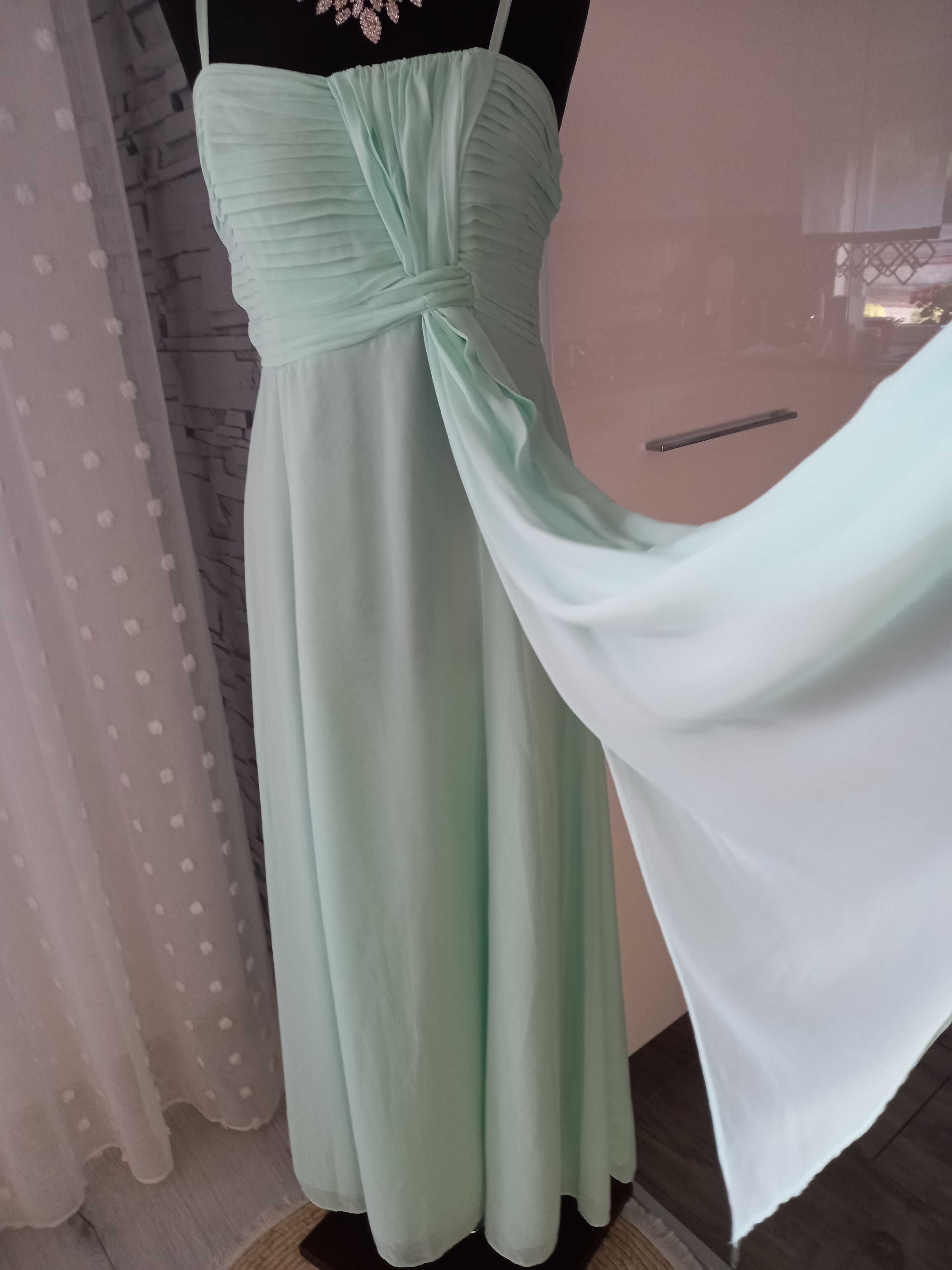 Prześliczna sukienka balowa tiulowa maxi dluga jak nowa L 40