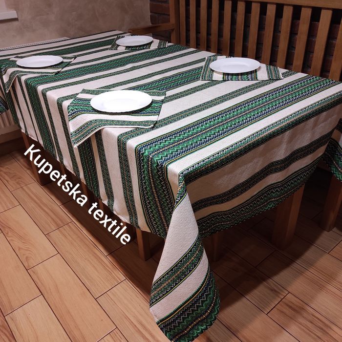 Вишита скатертина в українському стилі, вишиті серветки (5 кольорів)