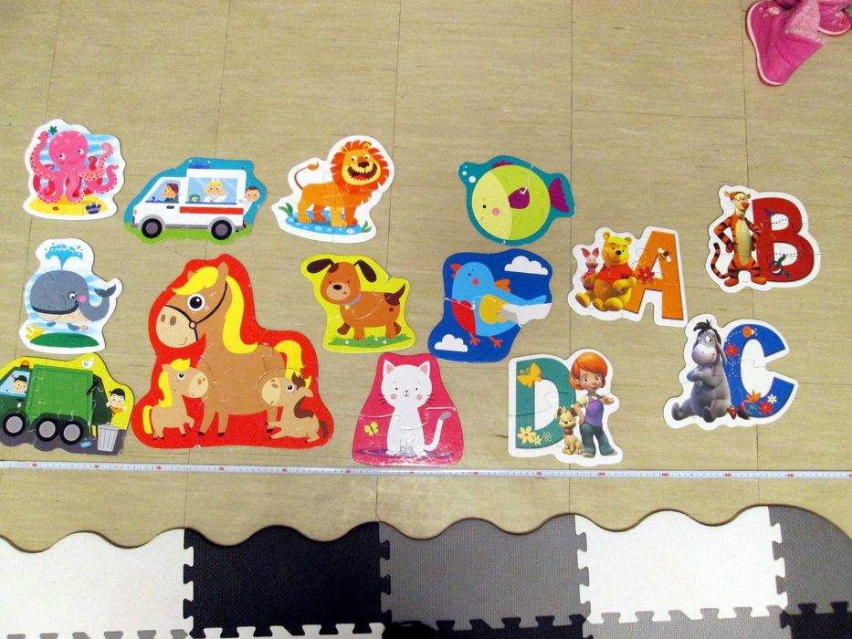 Pierwsze puzzle DUŻE GRUBE 3, 4, 5, 6 elementowe Różne zestawy