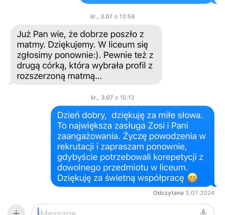 Korepetycje z nauczycielem Matematyka Szkoła Średnia i Podstawowa