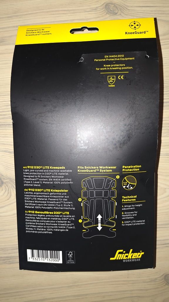 9112 Snickers KneeGuard Lite D30 nakolanniki ochronne robocze serwis