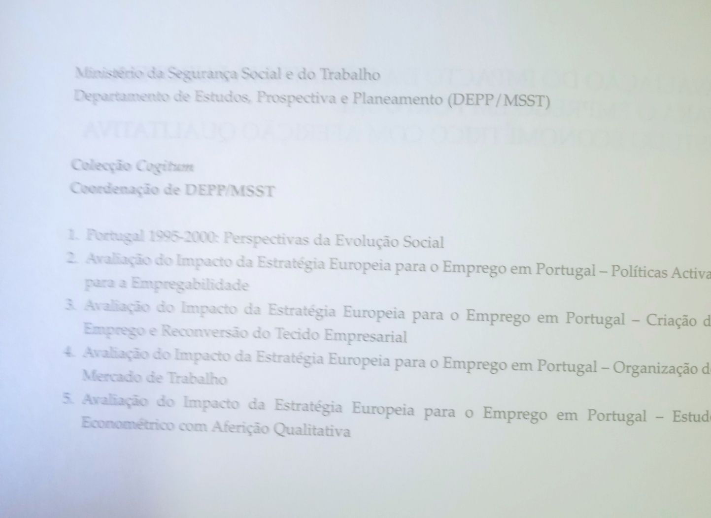 Avaliação do impacto da Estratégia Europeia para o Emprego em Portugal