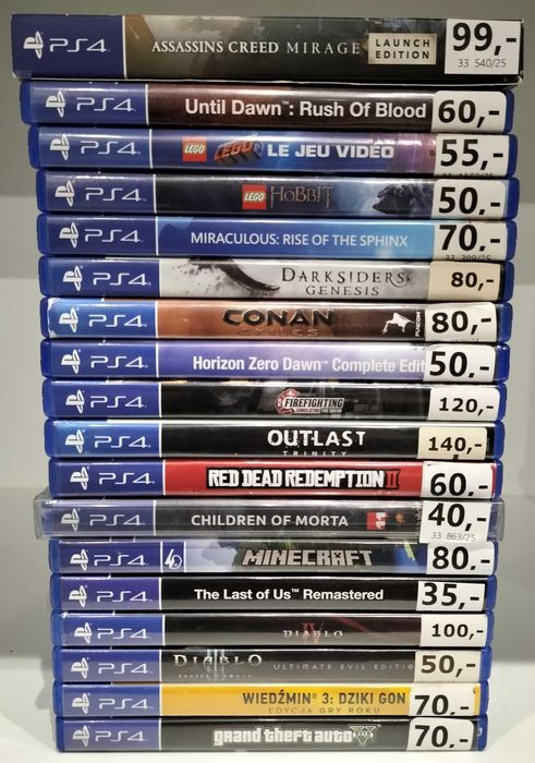 Gry na PS4 Assasin'Creed, Until Dawn, Lego Hobbit, Conan, Red Dead ...