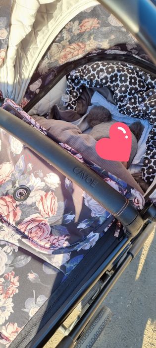 Wózek 2w1 Cavoe Duże KOŁA Axo Style La rose / Meteorite