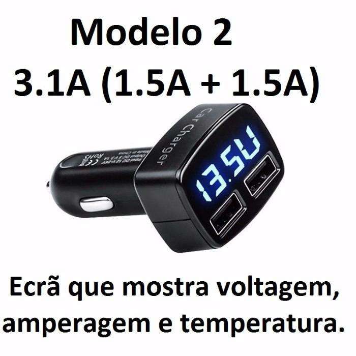 Carregador 12V e 24V USB 5V com Ecrã