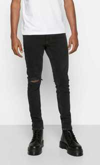 spodnie męskie, Tommy Jeans, Finley, super skinny, czarne, W36L34
