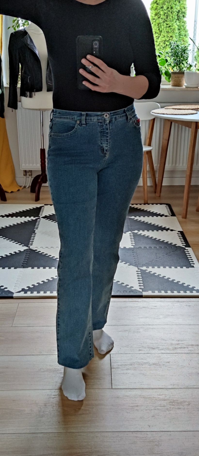 Jeansy jeans denim Marks & Spencer L/12/40 niebieskie z elastananem