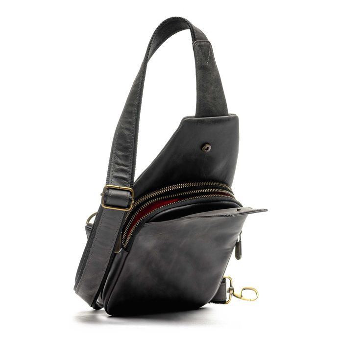 Сумка кожаная слинг мужская / Шкіряна чоловіча сумка через плече VS095