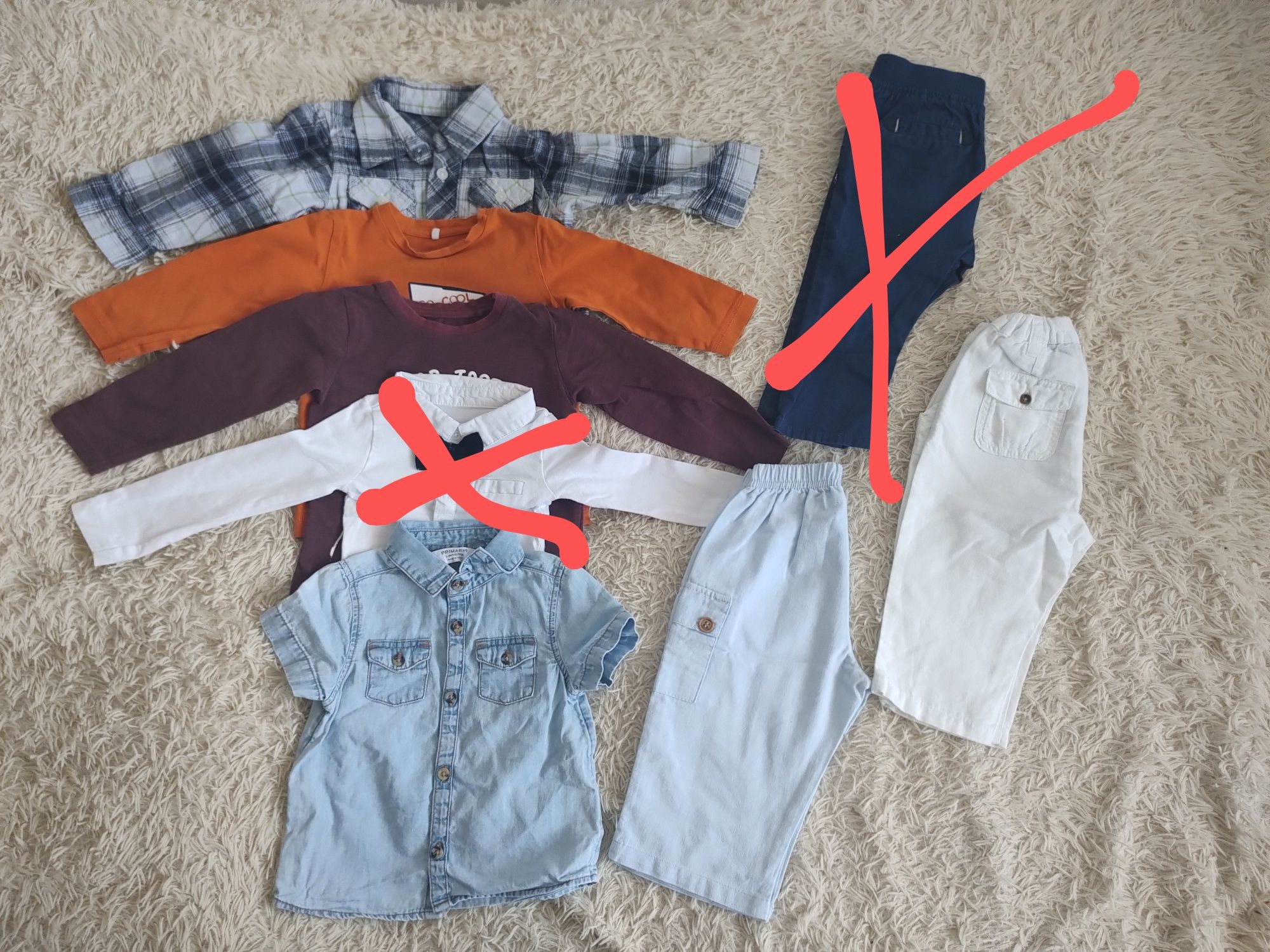 Paka ubrań dla chłopca, koszula, spodnie , bluzki, rozmiar 74