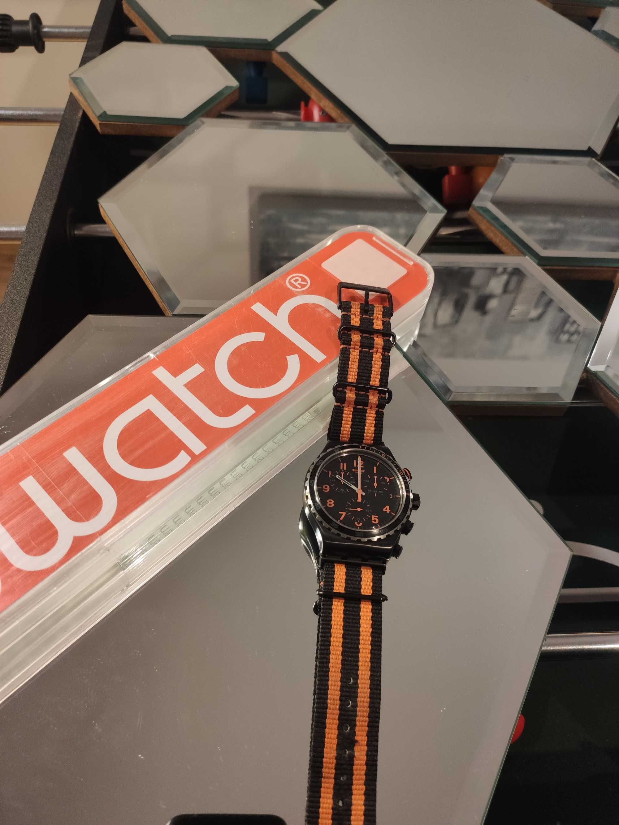 Swatch YVB401. Chronograf. Idealny stan.