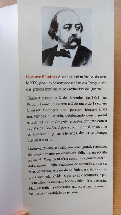 Livro "Madame Bovary" de Gustave Flaubert e prefácio de Clara F. Alves