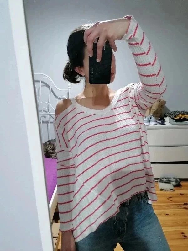 Sweter paski basic minimalizm oversize S /M