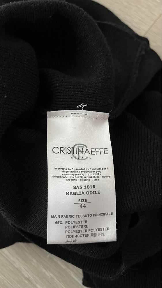 Czarny golf sweter cristinaeffe welna