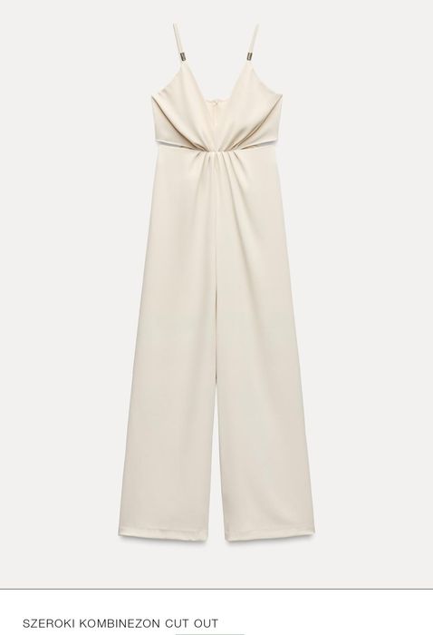Nowy Zara kombinezon beżowy cut out L 40