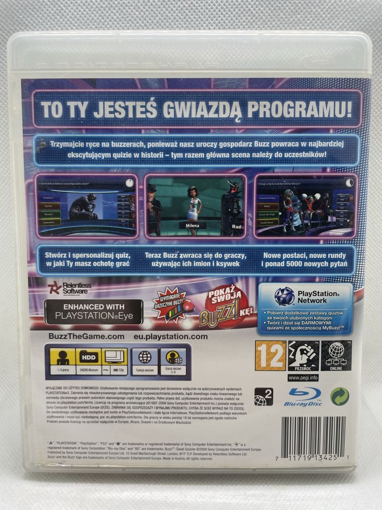 BUZZ! Świat Quizów PS3 Polska Wersja PlyStation