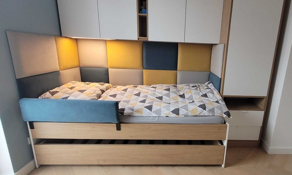 łóżko dziecięce/młodzieżowe MEBLIK Double 90-N Oak Stone z materacem