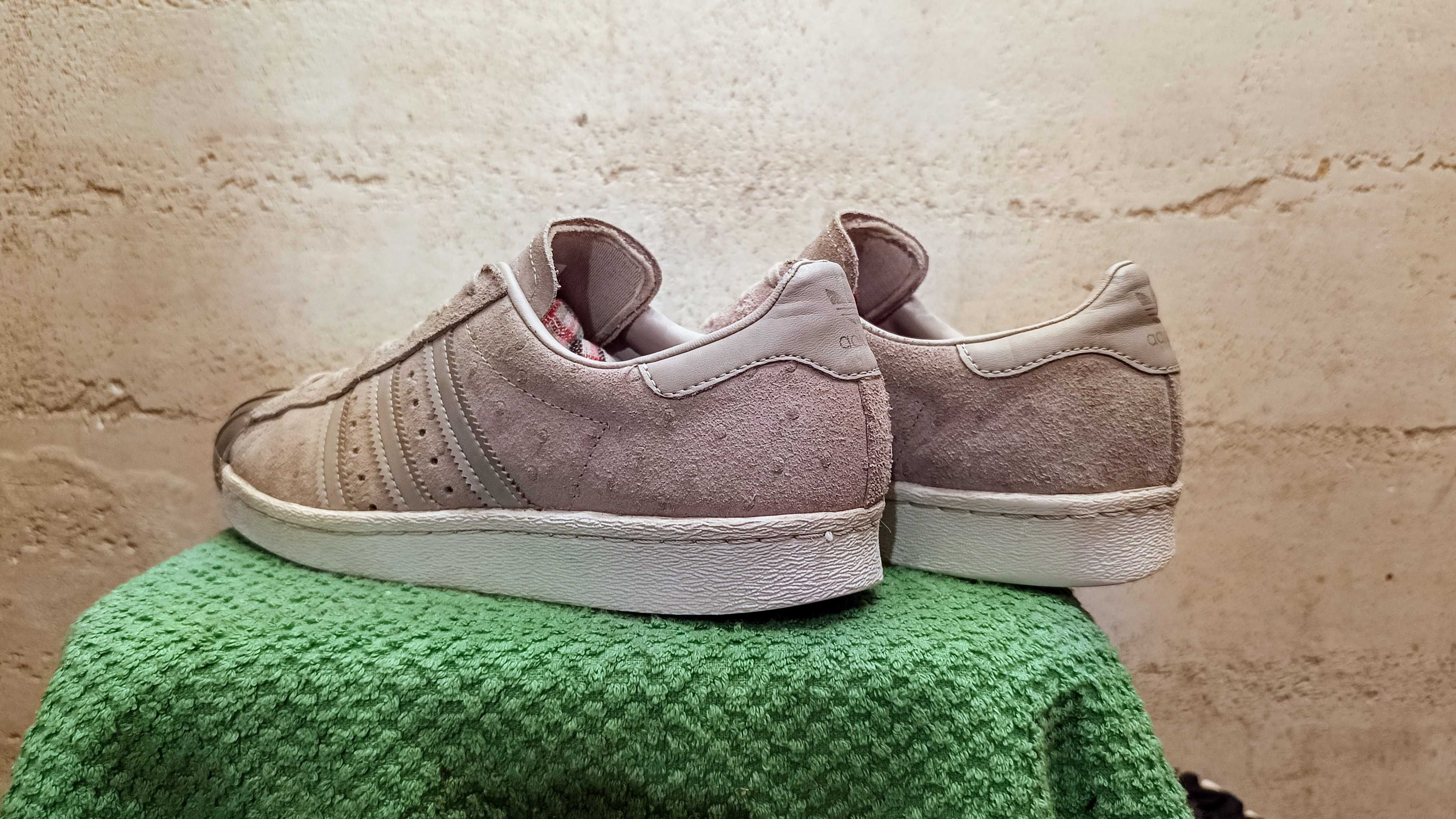 ADIDAS SUPERSTAR METAL TOE r.40 2/3 szare skóra stan bardzo dobry