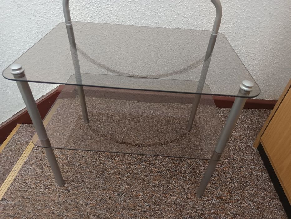 Stolik kawowy szklano metalowy