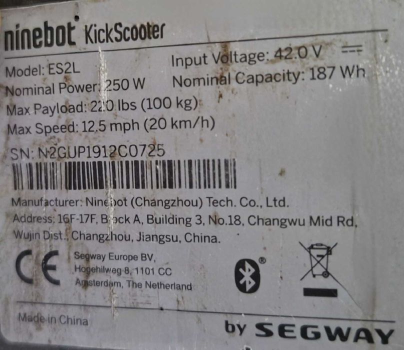 Hulajnoga Elektryczna Ninebot KickScooter ES2L by SEGWAY Świetny Stan!