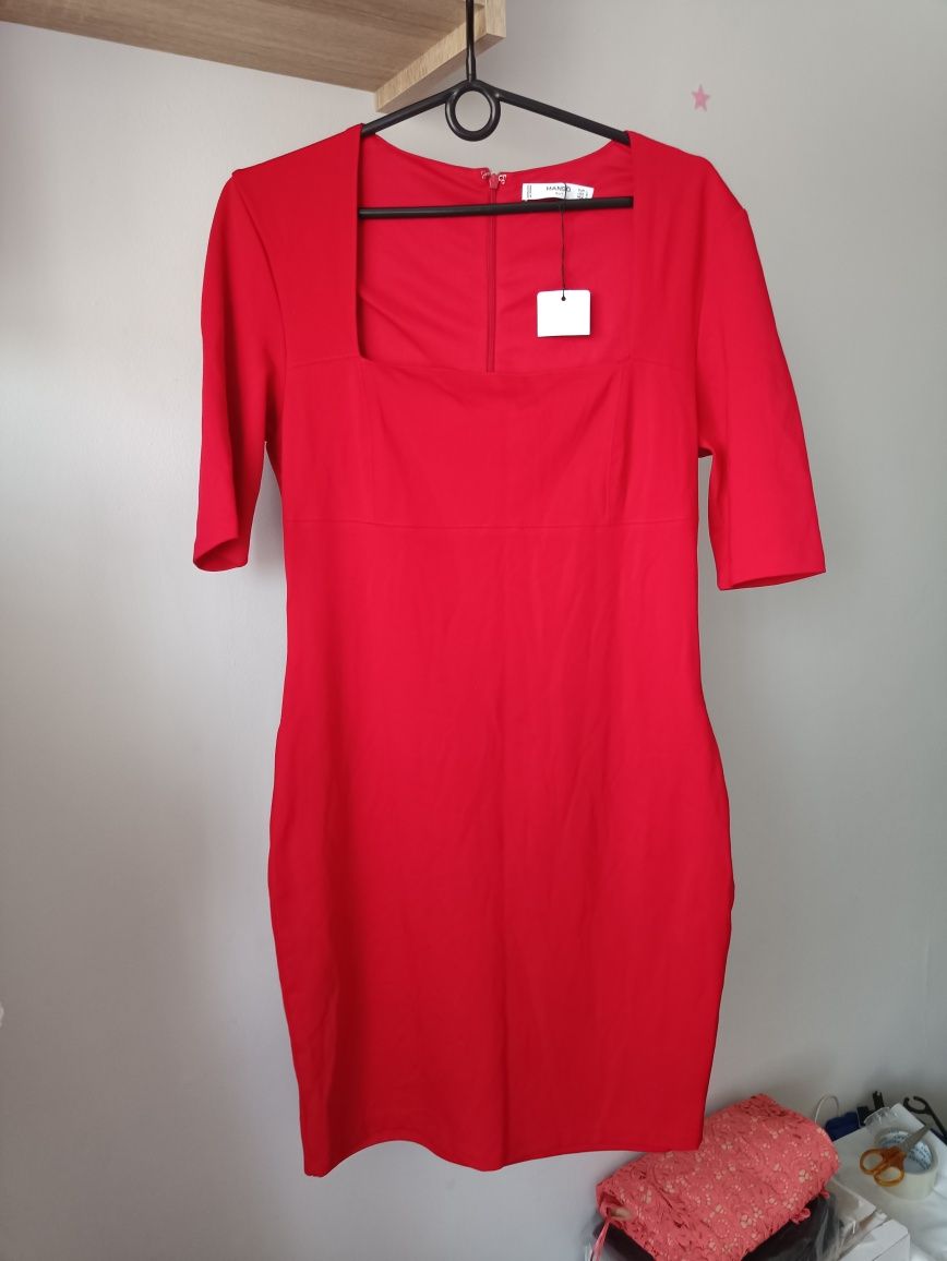Mango M L nowa czerwona sukienka na święta