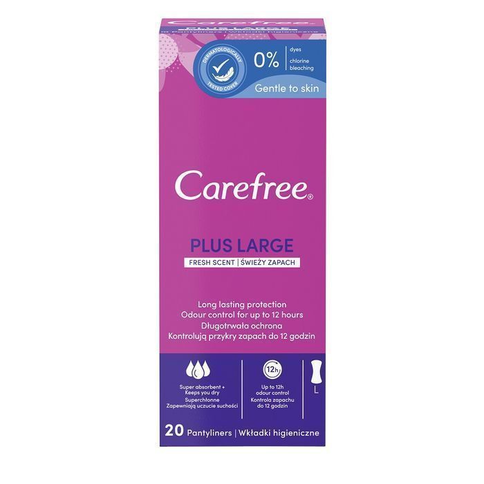 Carefree Plus Large Wkładki Higieniczne Świeży Zapach 20Szt (P1)