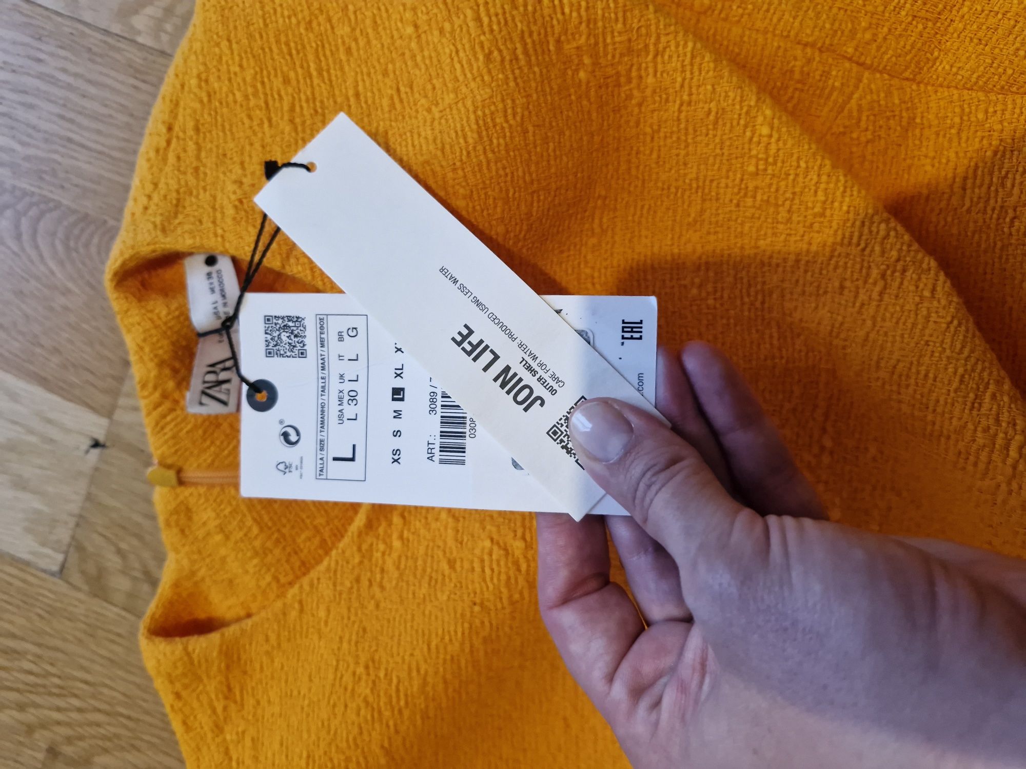 ZARA Nowa Teksturowana Sukienka pomarańczowa