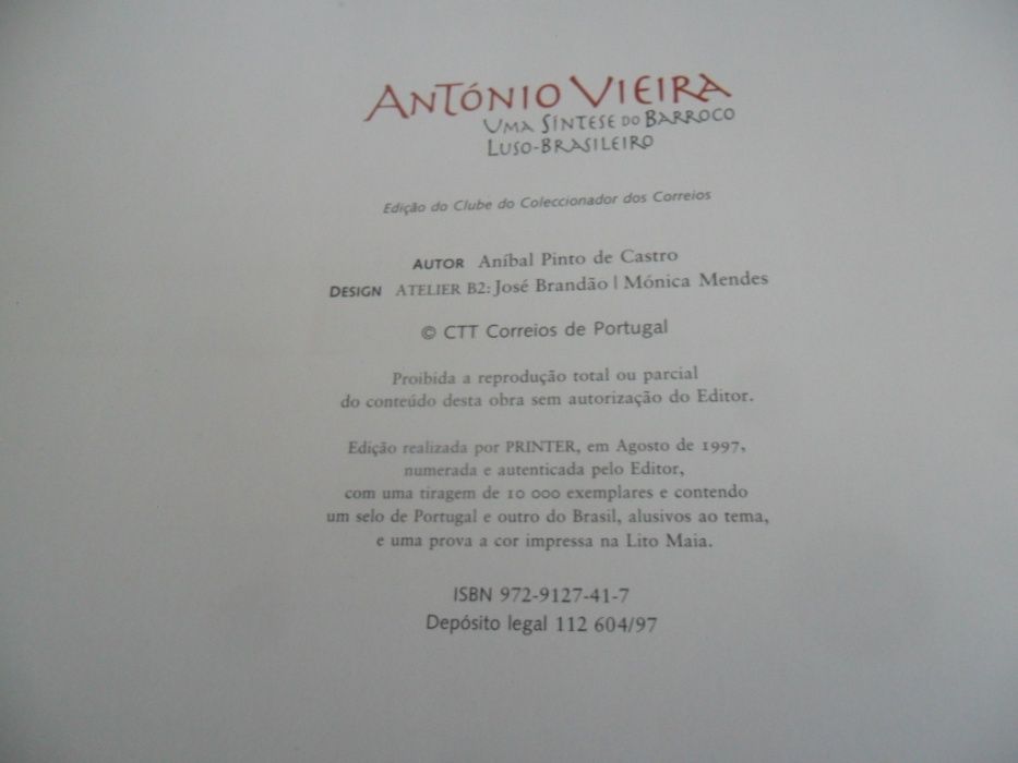 "António Vieira" de Aníbal Pinto de Castro - Livros CTT