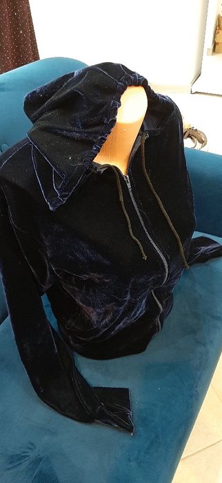 Bluza welurowa granatowa roz 36
