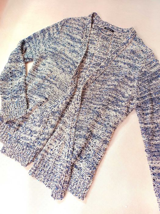 Sweter bez zapięcia kardigan XL 2XL błyszczący cekiny ażurowy święta