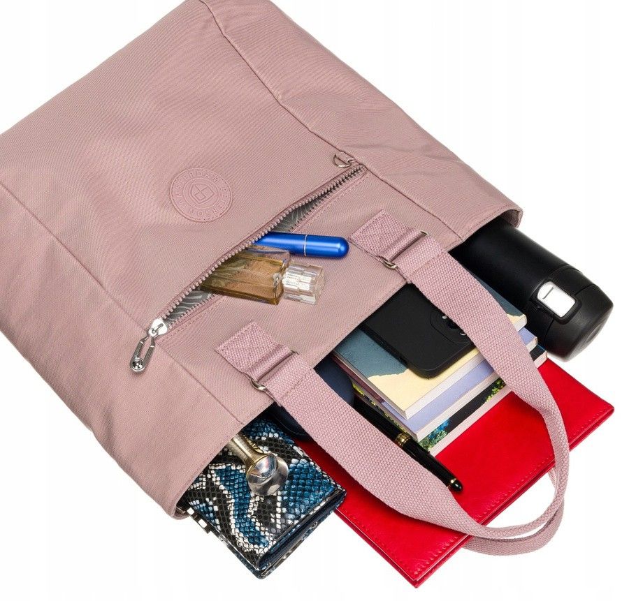 nylonowy, pojemny shopper damski - peterson