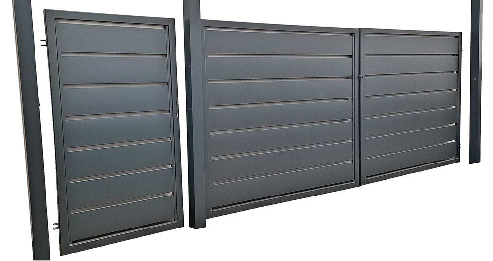 Kompletna brama palisadowa+ furtka palisadowa. Grube słupy