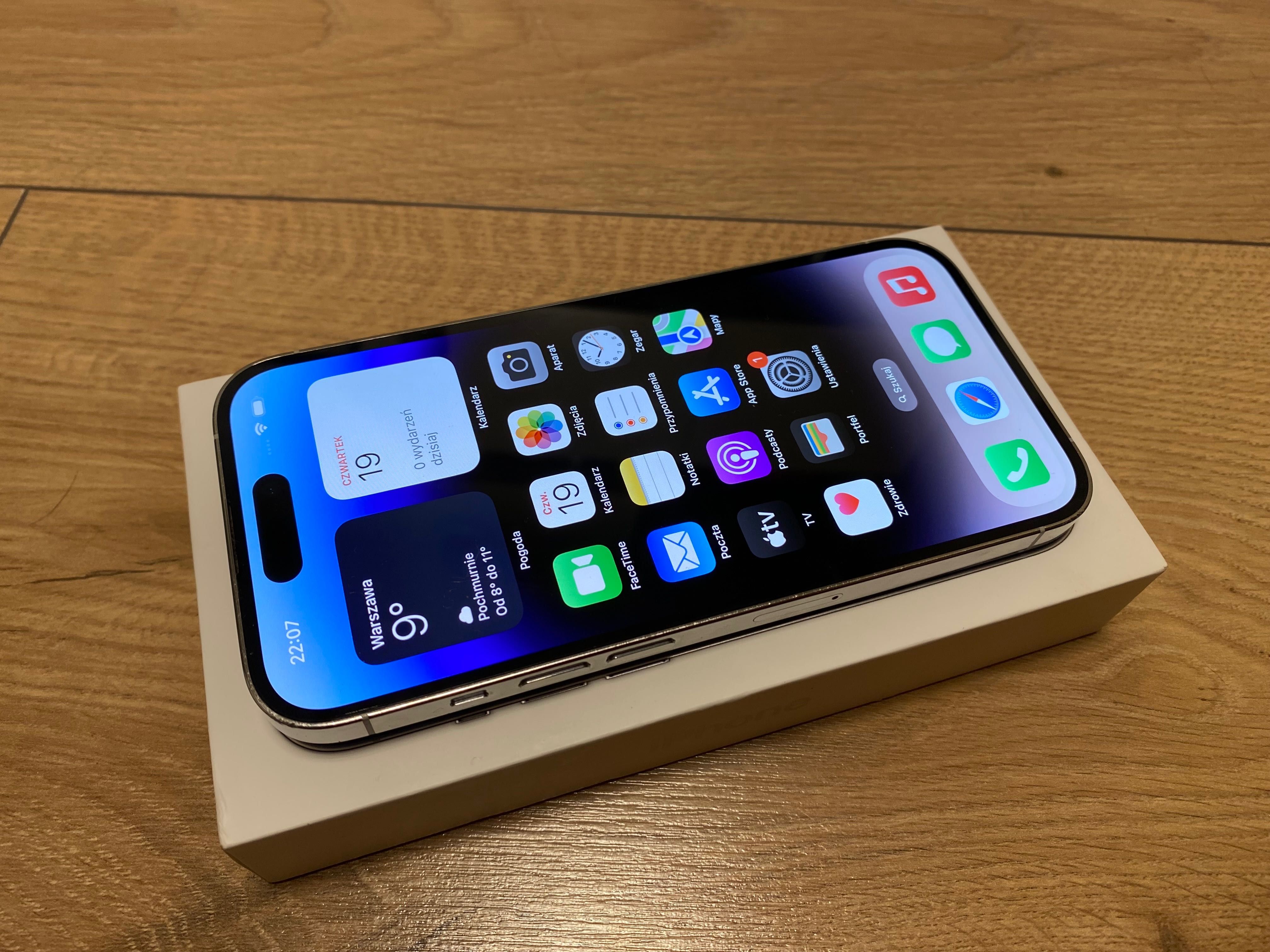 iPhone 14 Pro 128 GB SILVER w bardzo dobrym stanie! Dowód zakupu