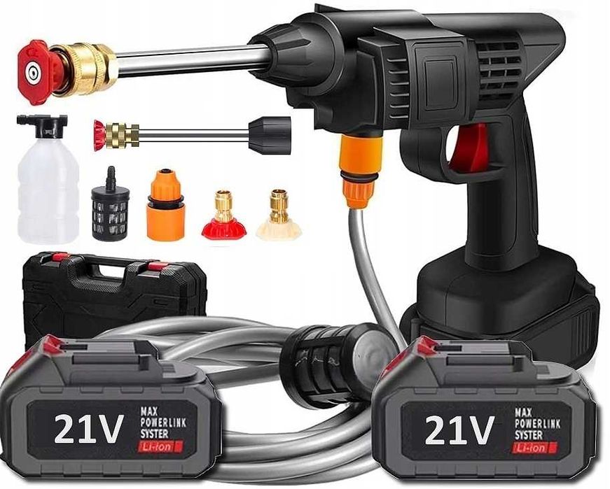 Myjka ciśnieniowa 2 baterie gotowy zestaw do mycia KD663