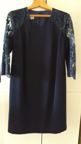 Плаття жіноче темно синього кольору з якісним гіпюром