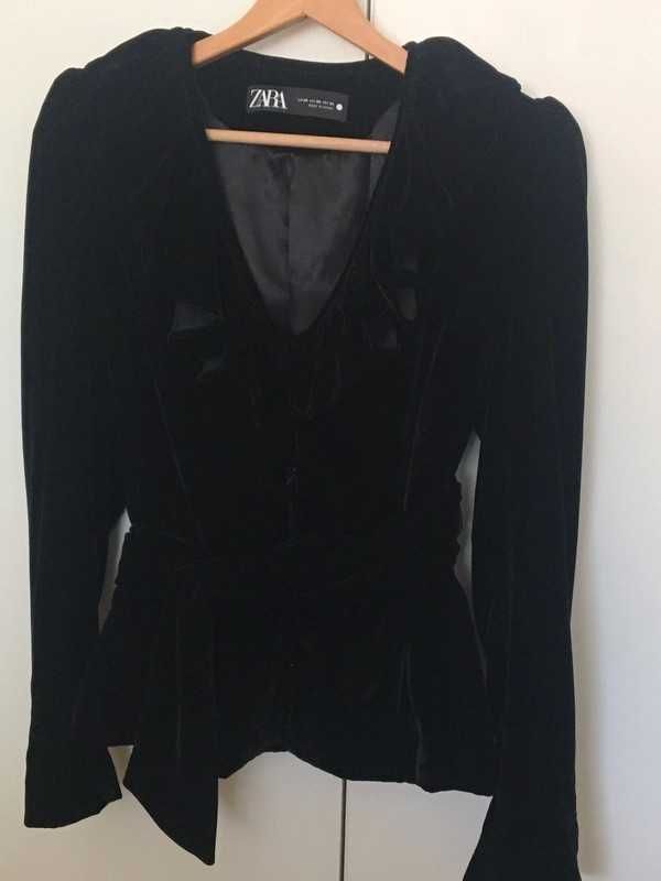 Blazer Veludo Preto ZARA TXS