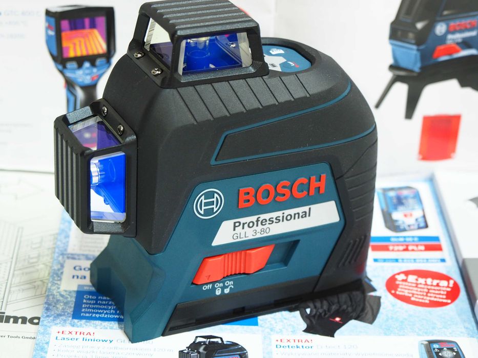 BOSCH GLL 3-80 laser liniowy krzyzowy czerwony promień